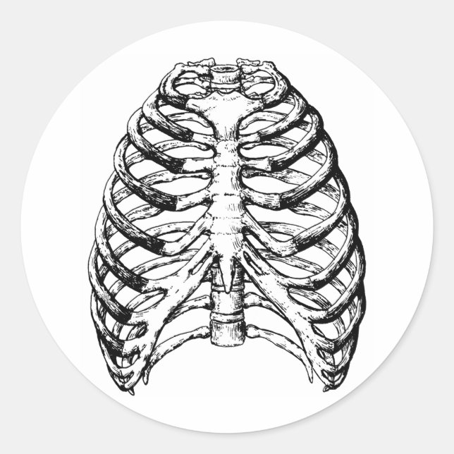 Rib Cage Gray Runder Aufkleber (Vorderseite)