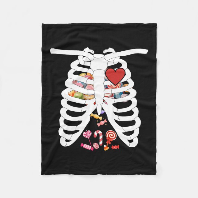 Rib Cage Röntgen Candy Funny Halloween Kostümkids Fleecedecke (Vorderseite)