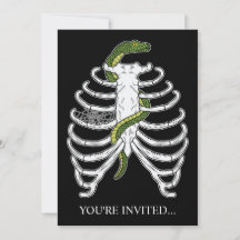 Rib Cage Skelettknochen mit grünem SchlangenHallow
