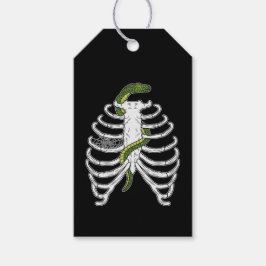 Rib Cage Skelettknochen mit grünem SchlangenHallow Geschenkanhänger