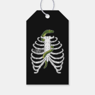 Rib Cage Skelettknochen mit grünem SchlangenHallow Geschenkanhänger