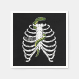 Rib Cage Skelettknochen mit grünem SchlangenHallow Serviette