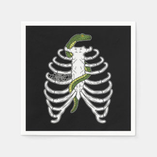 Rib Cage Skelettknochen mit grünem SchlangenHallow Serviette