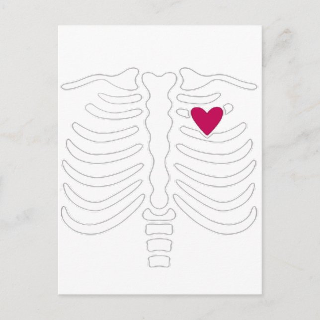 Rib Cage und Herz Postkarte (Vorderseite)
