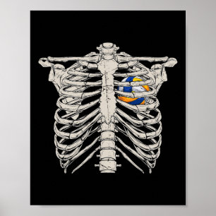 Rib Cage Volleyball Ball Herzenslust Halloween Tag Poster