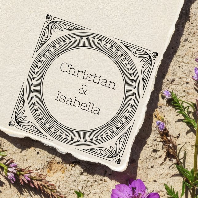 Ribbed Frame Couple Wooden Art Stamp Gummistempel (Von Creator hochgeladen)