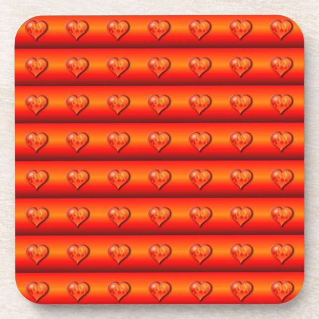 Ribbed Hearts on Fire Untersetzer (Vorderseite)