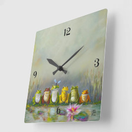 Ribbit Fluss Quadratische Wanduhr