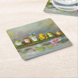 Ribbit Fluss Rechteckiger Pappuntersetzer
