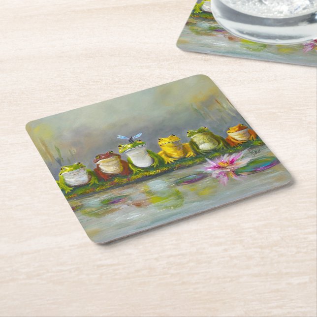 Ribbit Fluss Rechteckiger Pappuntersetzer (angewinkelt)