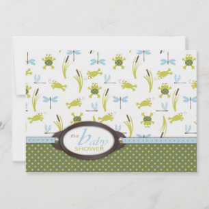 Ribbit Frog and Dragonfly Baby Show Einladung
