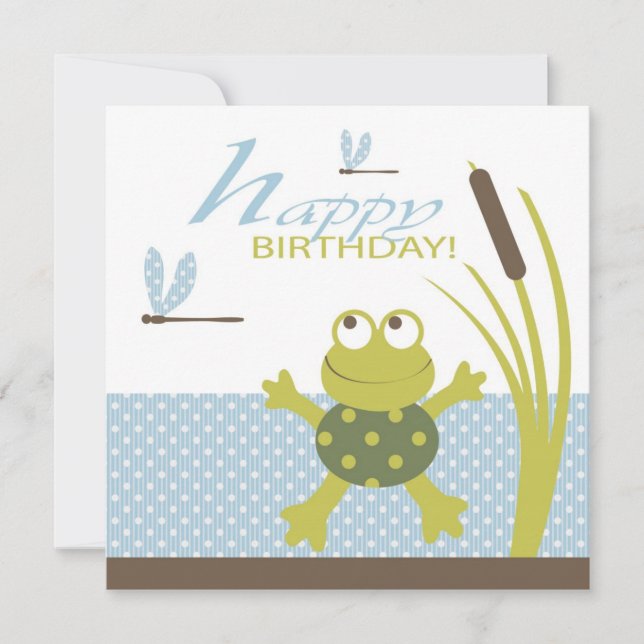 Ribbit Schwimmfrosch Geburtstag Karte (Vorderseite)