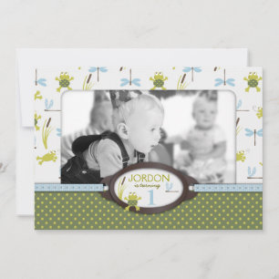 Ribbit Swimming Frog Birthday Einladung A7-A
