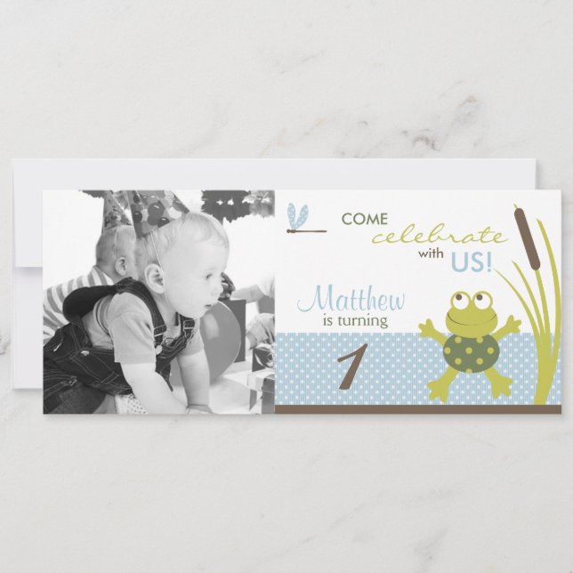 Ribbit Swimming Frosch Foto Vorlage Geburtstag (Vorderseite)