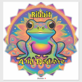 Ribbit und Radiate Frog - Boho Psychedelic Groovy Aufkleber
