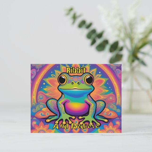 Ribbit und Radiate Funky Groovy Vibes Postkarte (Stehend Vorderseite)