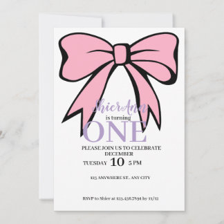 Ribbon 1er anniversaire invitation