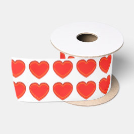 Ribbon - 3-D Rotes Herz (2 Reihen) Satinband