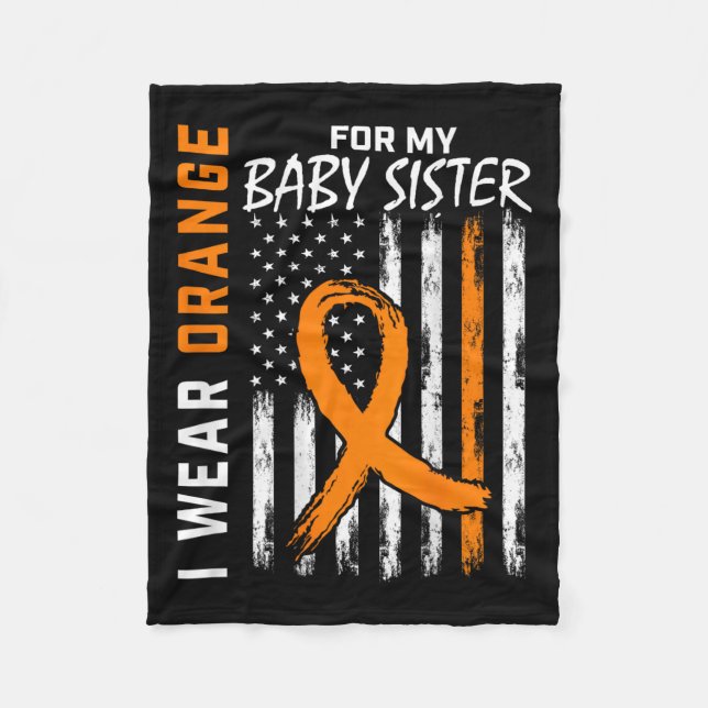Ribbon Baby Schwester Leukemia Bewusstsein Fleecedecke (Vorderseite)