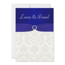 RIBBON Blau, ElfenbeinDamast Hochzeitsempfang