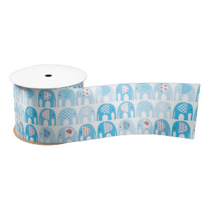 Ribbon - Blaue Elefanten Satinband