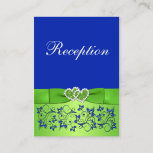 RIBBON Blue, Green Floral Enclosure Card Begleitkarte
