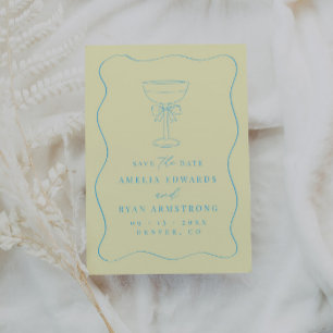 Ribbon Bow Elegant Modern Save the Date Einladung