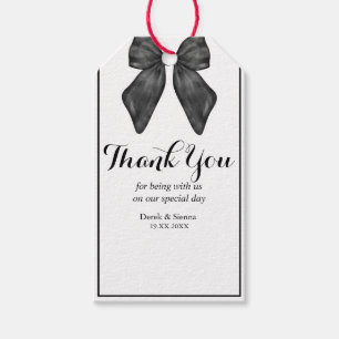 Ribbon Bow klassisches Black & White Wedding Gesch Geschenkanhänger