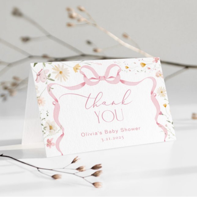 Ribbon Bow Rahmen Floral Baby Dusche Danke (Von Creator hochgeladen)