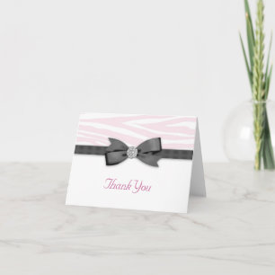 Ribbon Bow rose Zebra Merci Cartes