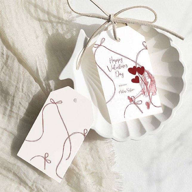 Ribbon Bows & Heart Balloons – Valentine’s Day Geschenkanhänger (Von Creator hochgeladen)