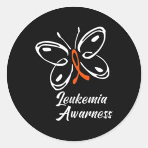Ribbon Butterfly Aml Leukemia Bewusstsein 88 Runder Aufkleber