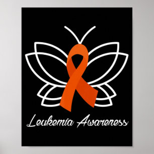 Ribbon Butterfly Aml Leukemia Bewusstsein Poster