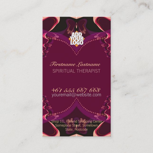 Ribbon Butterfly Goddess New Age Business Card Visitenkarte (Vorderseite)