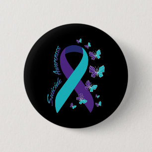Ribbon Butterfly Suicide Bewusstsein psychische Ge Button