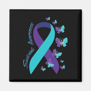 Ribbon Butterfly Suicide Bewusstsein psychische Ge Magnet