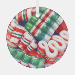 RIBBON CANDY Glas Circle Ornament