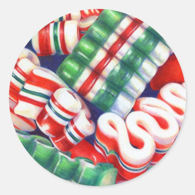 RIBBON CANDY Large Round Stickers (Vorderseite)