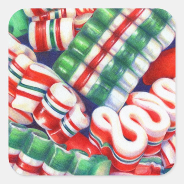RIBBON CANDY Large Square Stickers (Vorderseite)