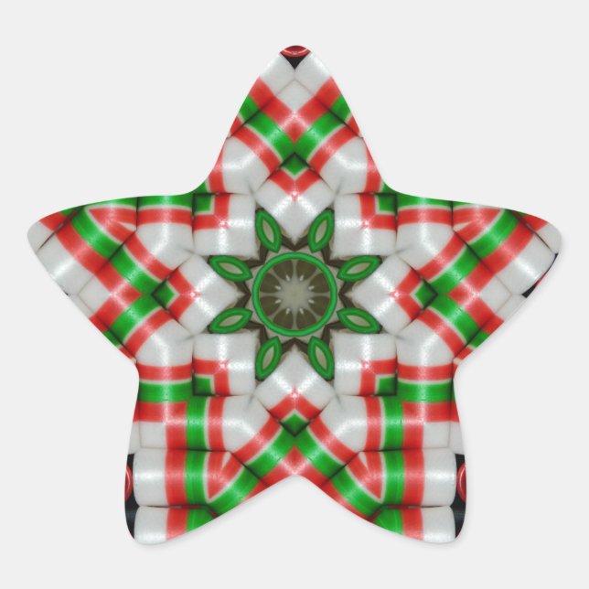 Ribbon Candy Quilt Star Dec 2012 Stern-Aufkleber (Vorderseite)