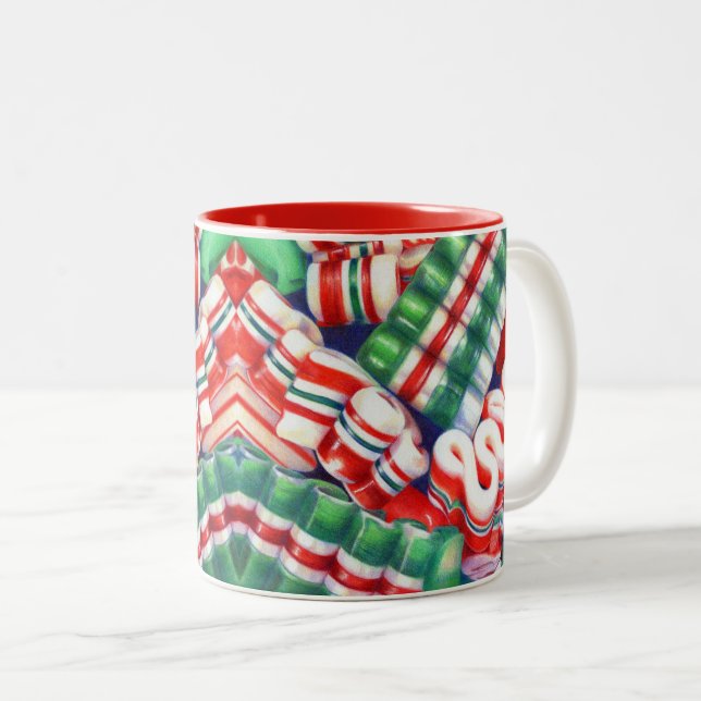 RIBBON CANDY Red Two Tone Tasse (VorderseiteRechts)