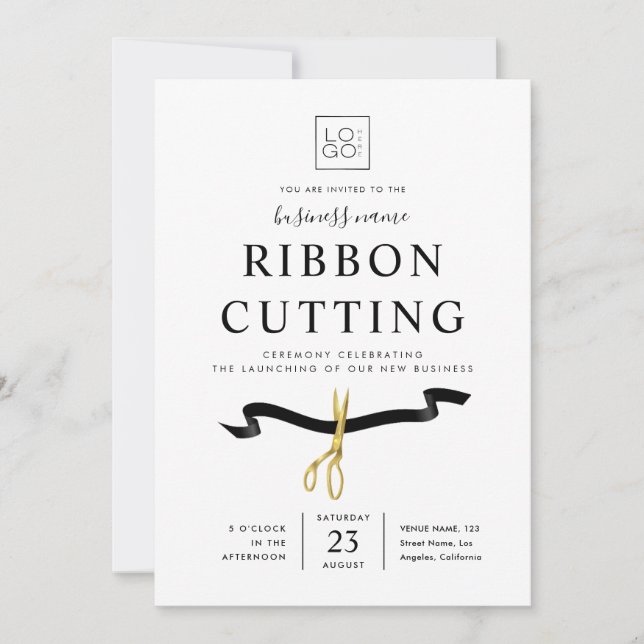 Ribbon Cutting Grand Opening Business Launch Event Einladung (Vorderseite)