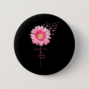 Ribbon Daisy Faith - Brustkrebs-Bewusstseinsmonat Button