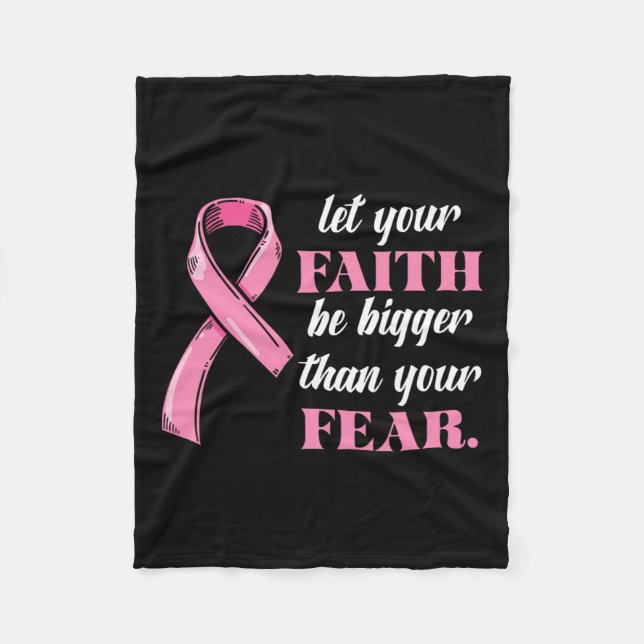 Ribbon Faith Breast Cancer Awareness Fear Warrior Fleecedecke (Vorderseite)