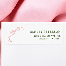 Ribbon French Pink Green Wedding Rücksendeadresse