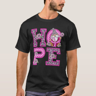 Ribbon Gnome Leopard Hoffnung Brustkrebs Bewusstse T-Shirt