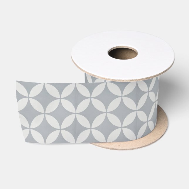 Ribbon - Graues Petalmuster Satinband (Spule)