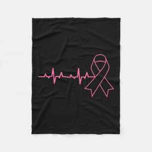Ribbon Heartbeat Niedlich Breast Cancer Awareness Fleecedecke