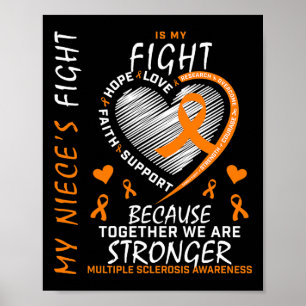 Ribbon Herz Frau Niece Multiple Sklerose Bewusstse Poster