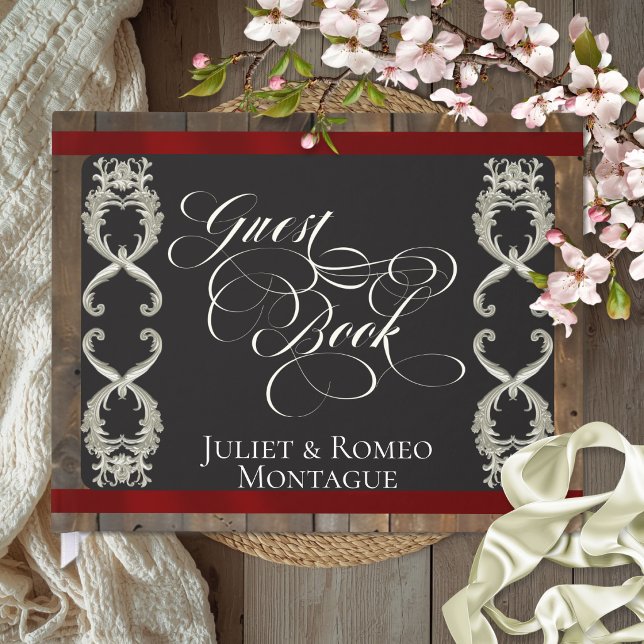 Ribbon & Herz Hochzeit - Rot Gästebuch (Von Creator hochgeladen)
